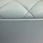 Chanel Light Blue Quilted Lambskin Top Handle Vanity Case 2019