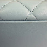 Chanel Light Blue Quilted Lambskin Top Handle Vanity Case 2019