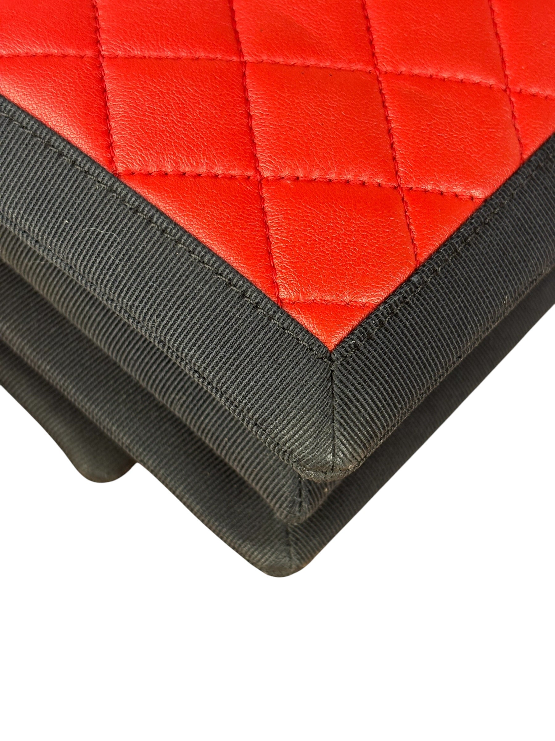 Chanel Red/Blue Grosgrain Ribbon Trim Shoulder Bag-1987