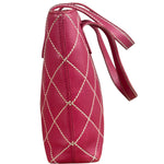 Chanel Vintage Pink Leather Wild Stitch Surpique Tote Bag