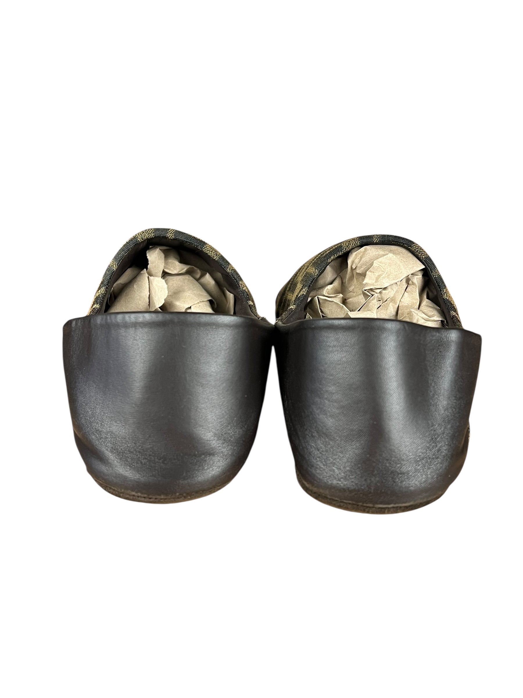 Fendi FF Zucca Canvas/Leather Slippers