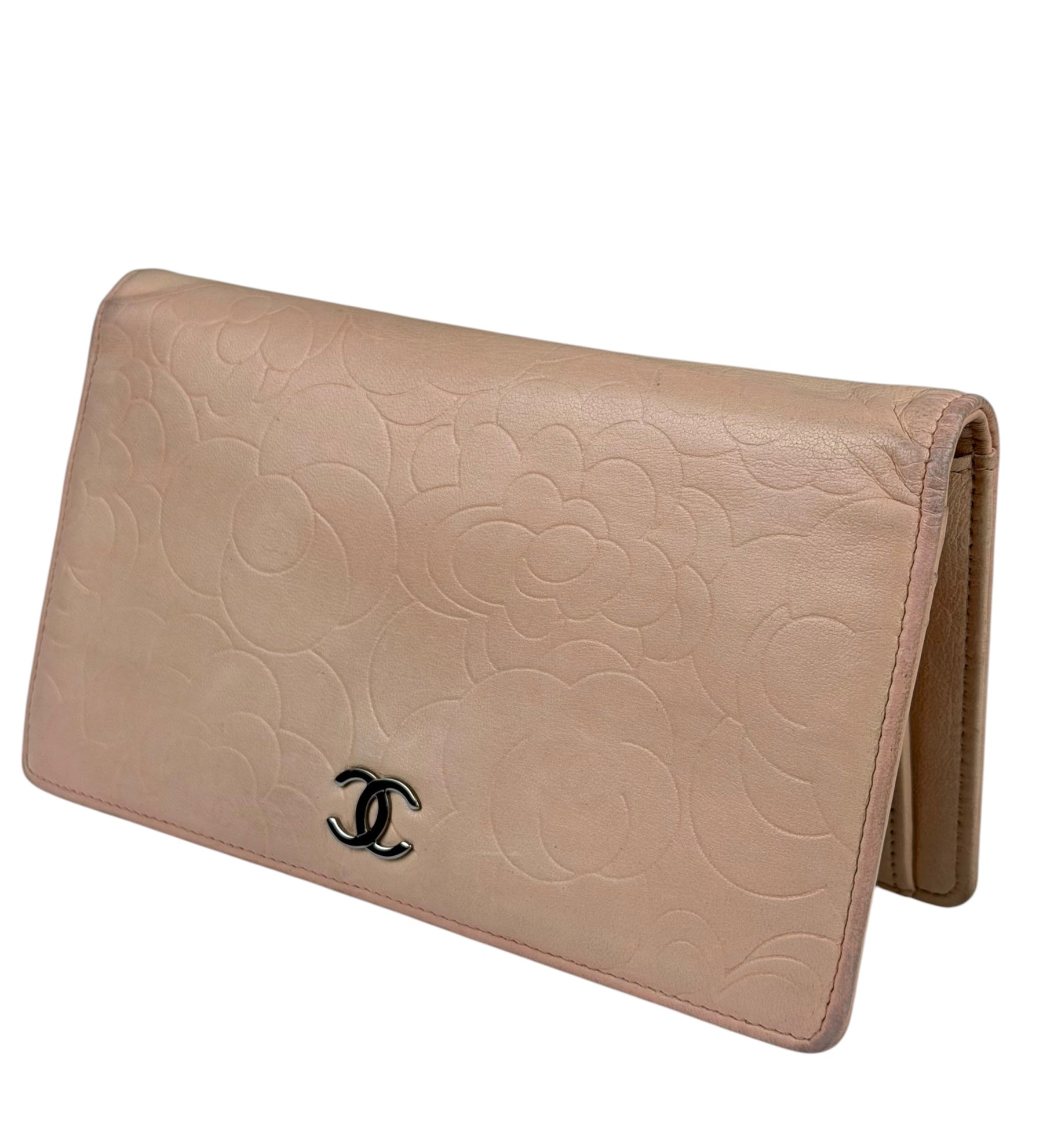 Chanel Light Pink Camila Leather Long Wallet