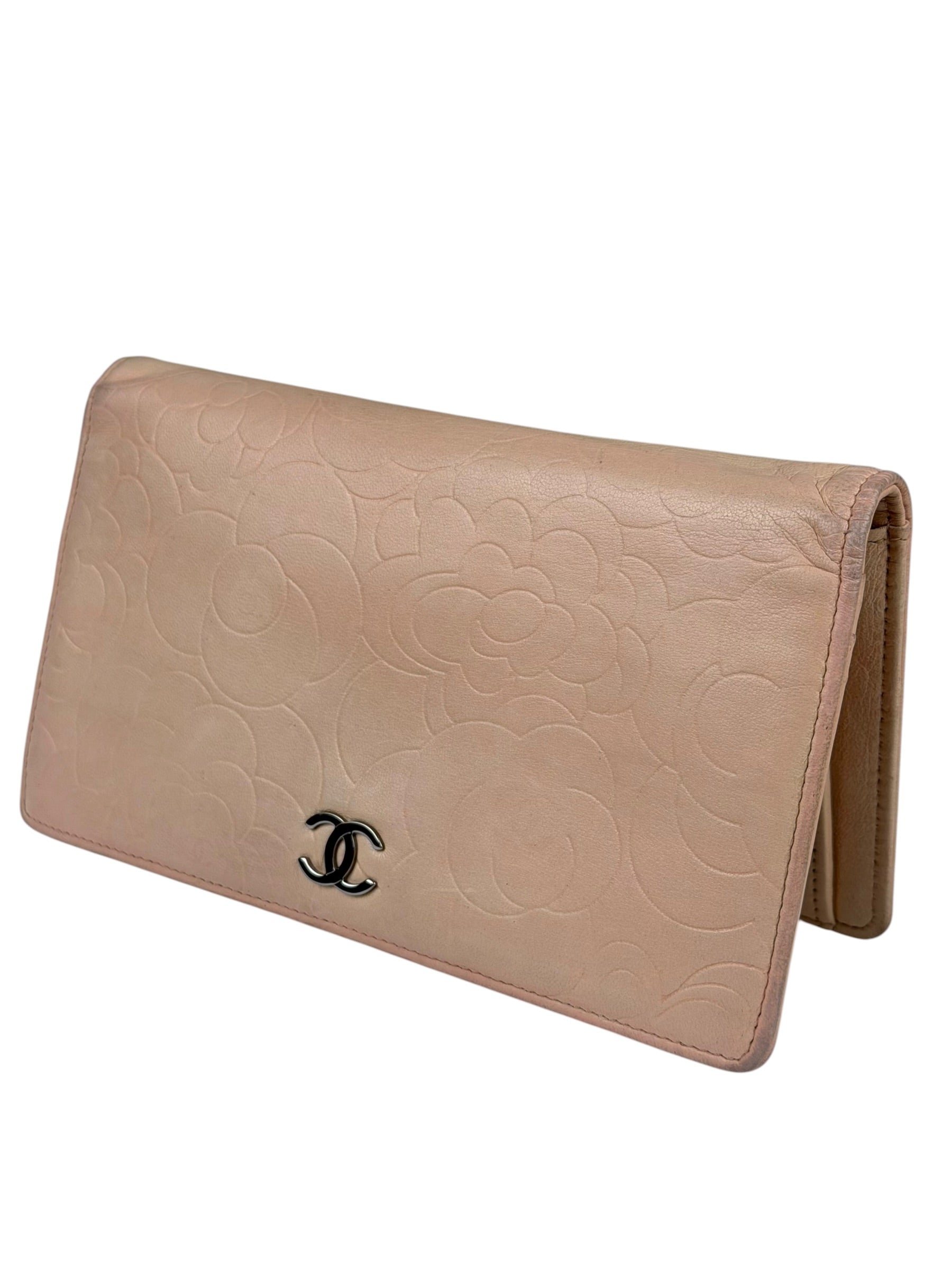 Chanel Light Pink Camila Leather Long Wallet