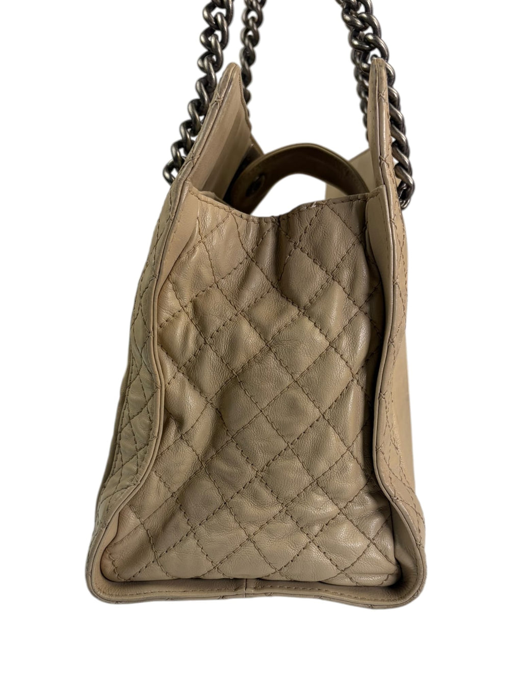Chanel Beige Lambskin Boy Reverso Shopping Tote 2013