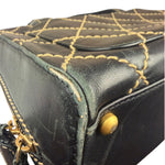 Chanel Black Quilted Leather Wild Stitch Bowler Bag 2003