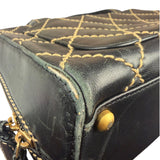 Chanel Black Quilted Leather Wild Stitch Bowler Bag 2003