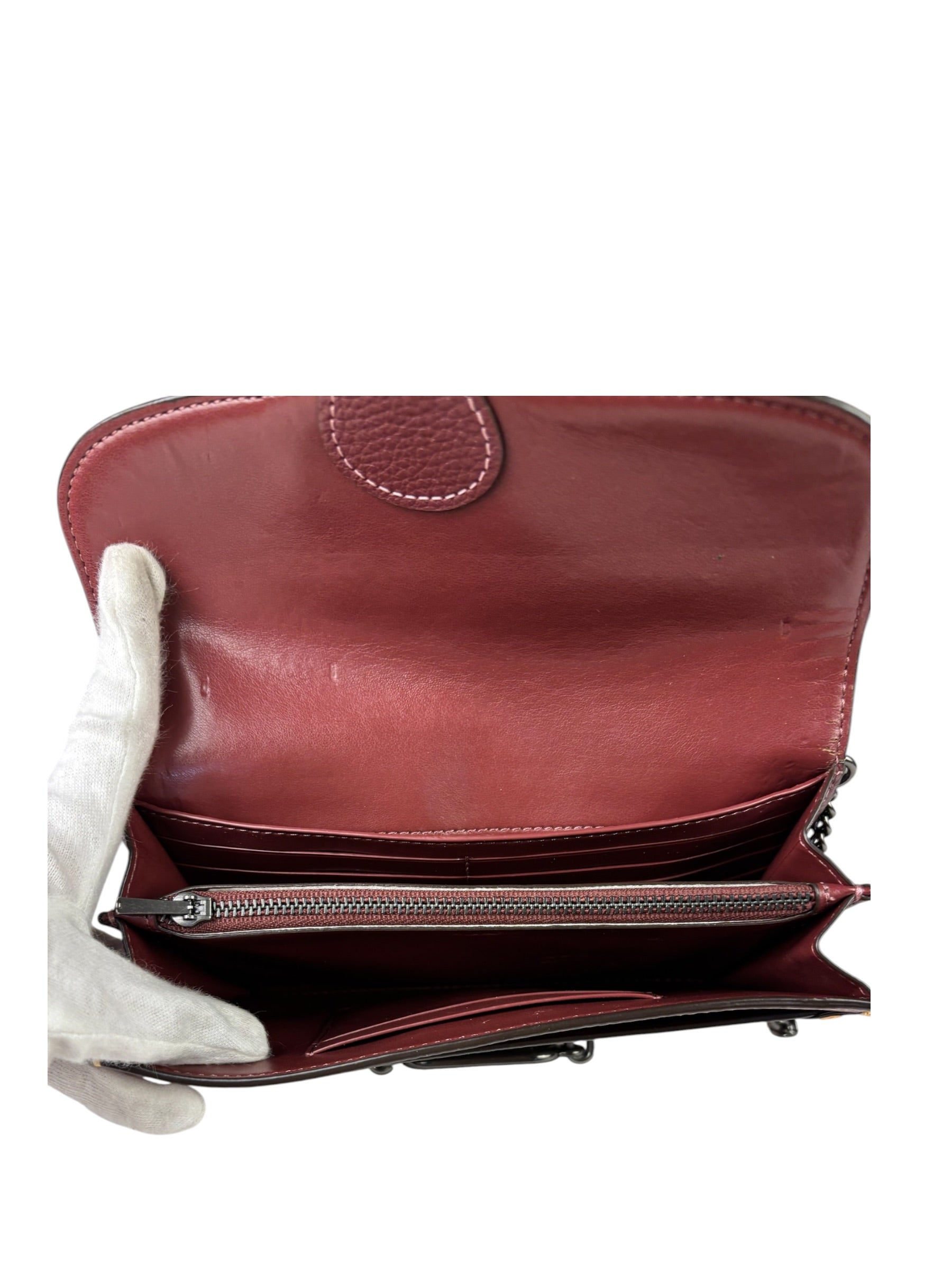 Coach Colorblock Leather Jade Wallet On Chain