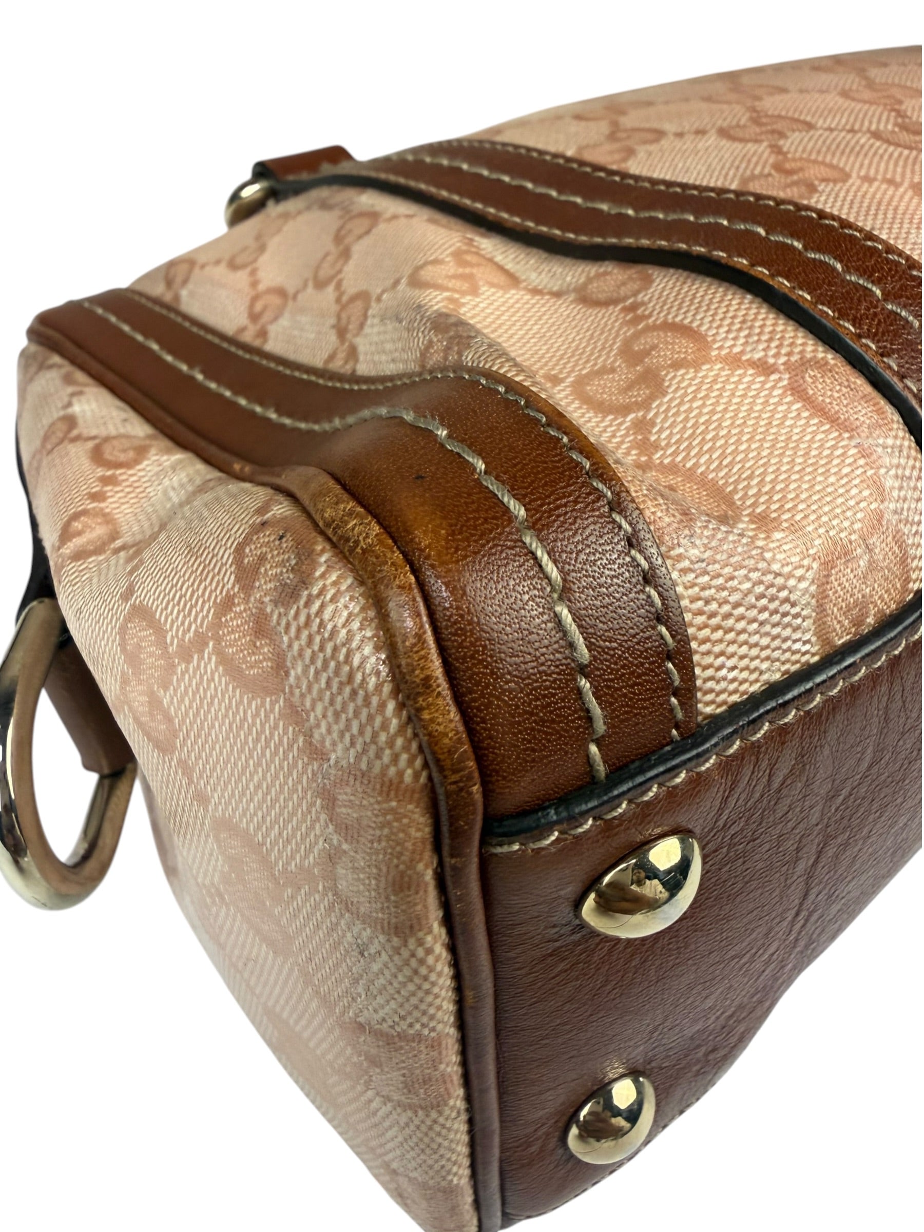 Gucci Pink GG Crystal Duchessa Boston Bag
