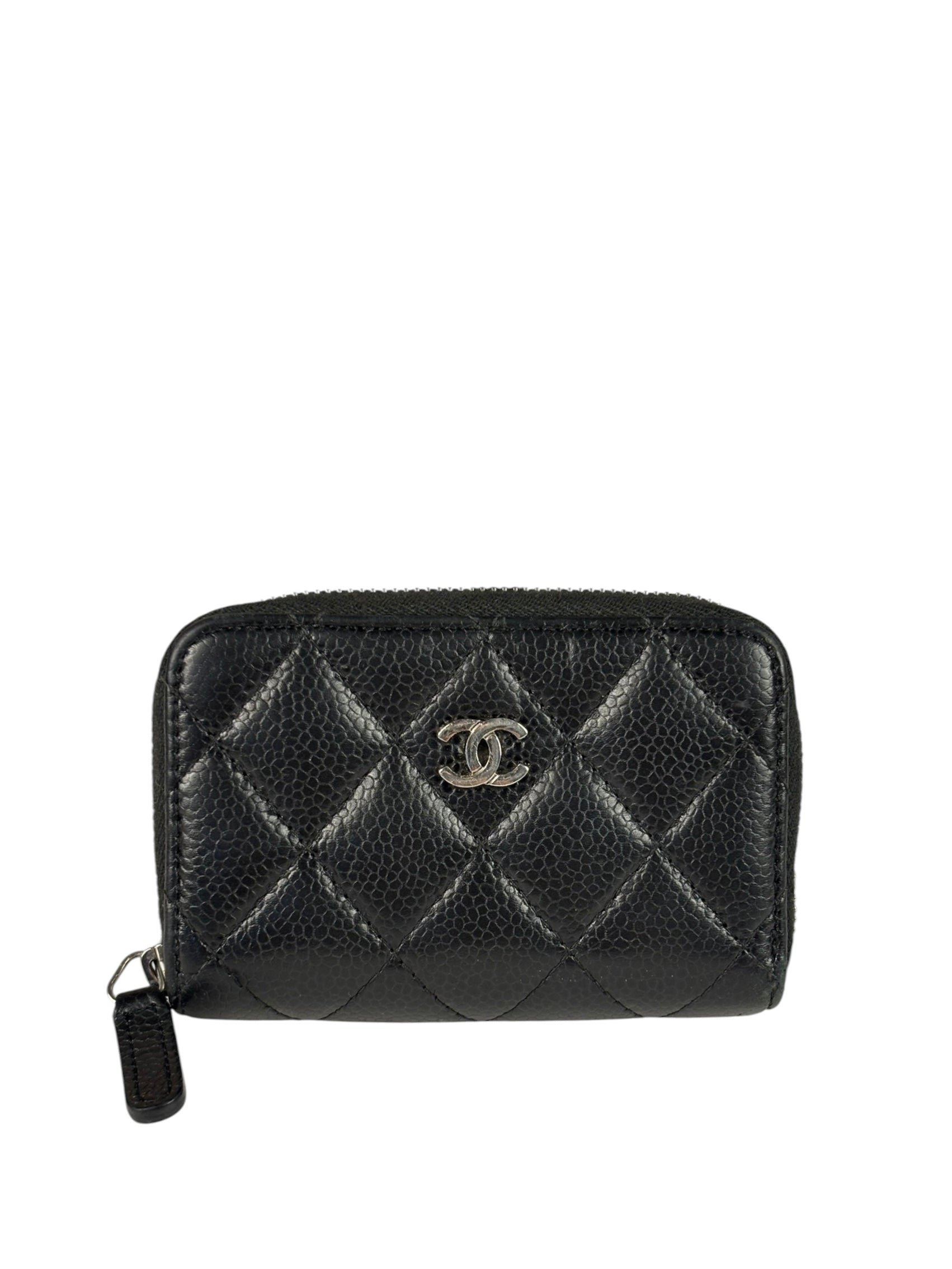 Chanel Black Caviar Quilted Leather Zipped Coin Purse 2018