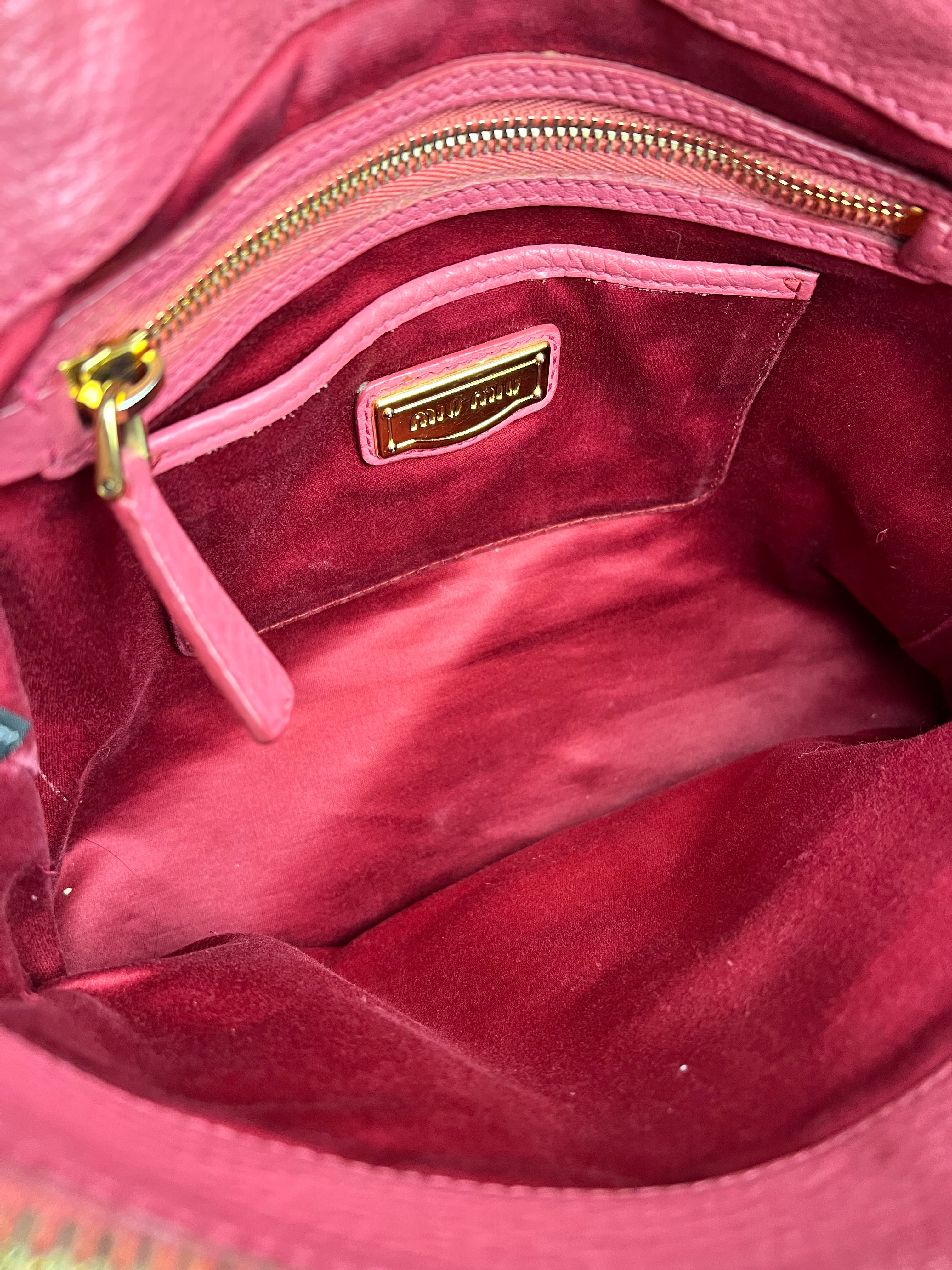 Miu Miu Pink Leather 2Way Tote Bag