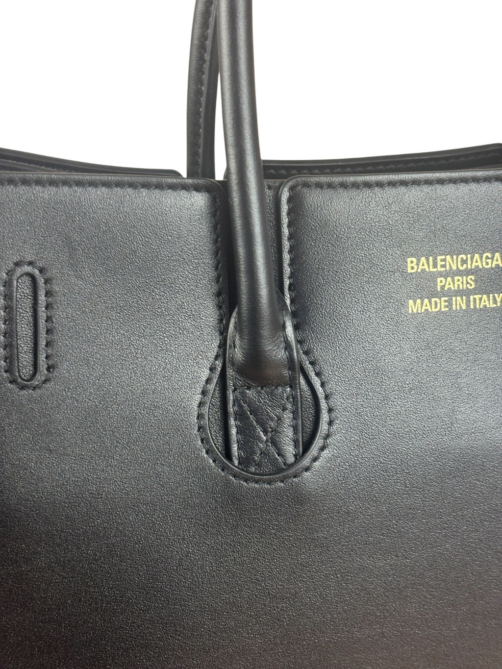 Balenciaga Black Leather Bel Air Carry All Two-Way Bag