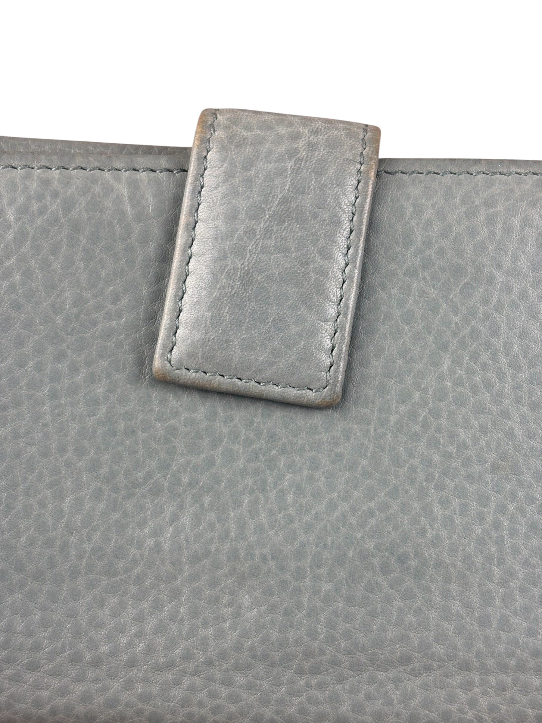 Gucci Light Blue GG Embellished Leather Long Wallet