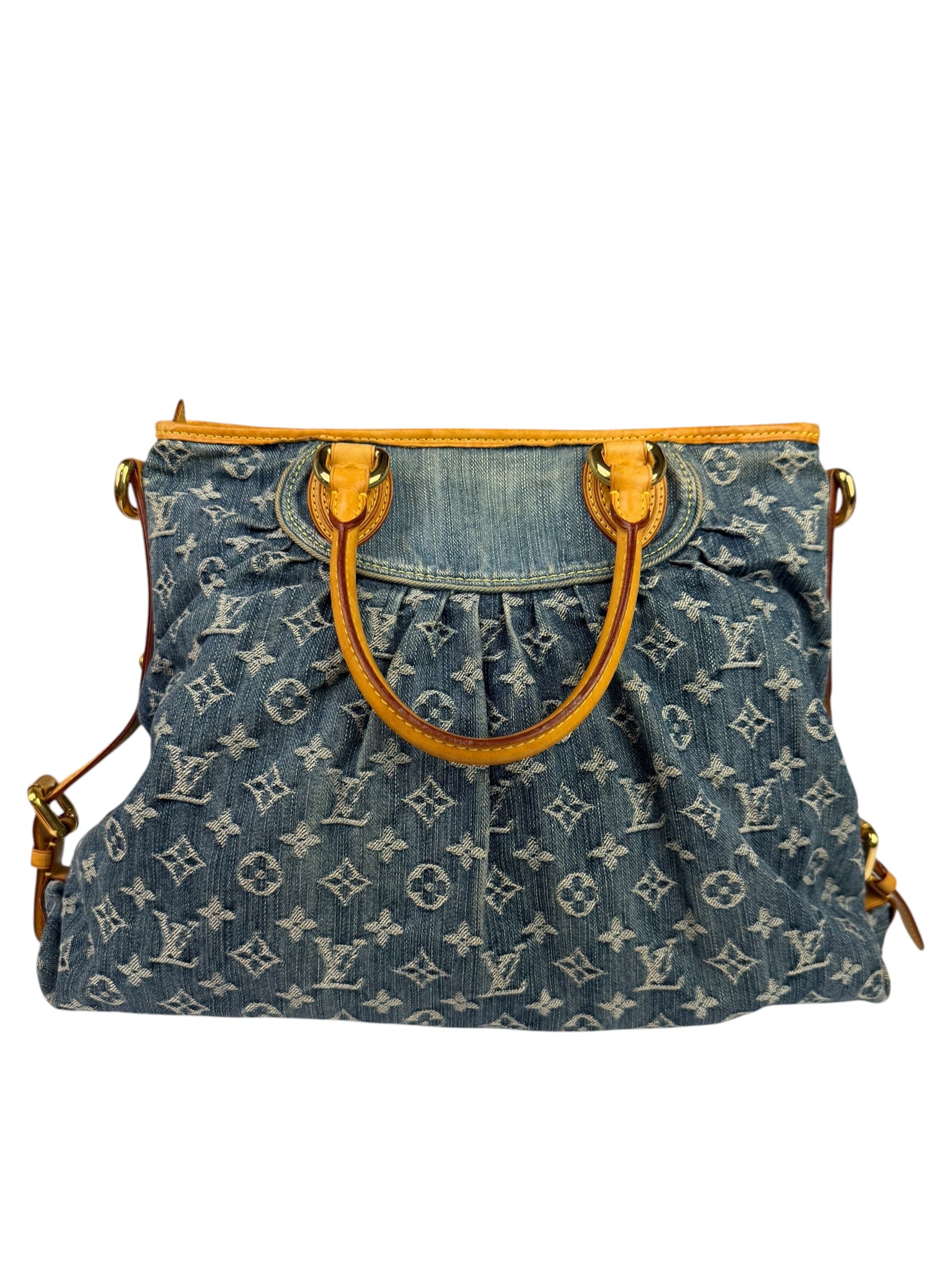 Louis Vuitton Denim/Leather Trim Monogram Neo Cabby Handbag
