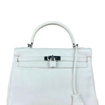 Hermes Kelly 32 White Clemence Leather Handbag 2008