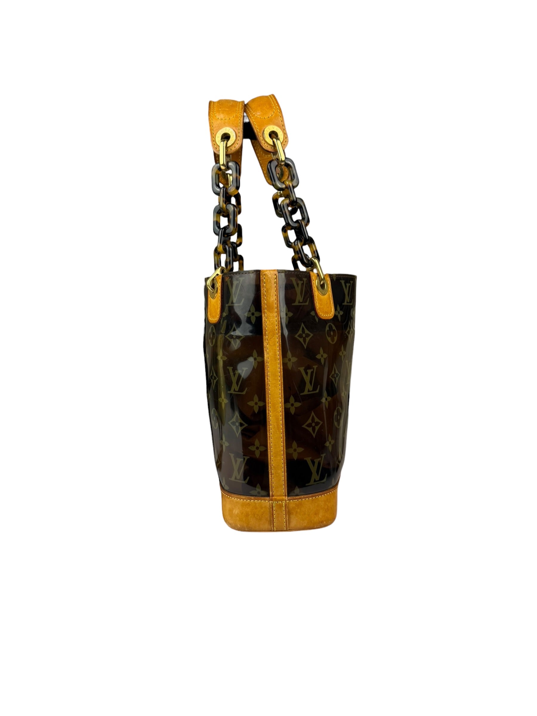 Louis Vuitton Black Vinyl/Leather Trim Cabas Ambre Tote PM