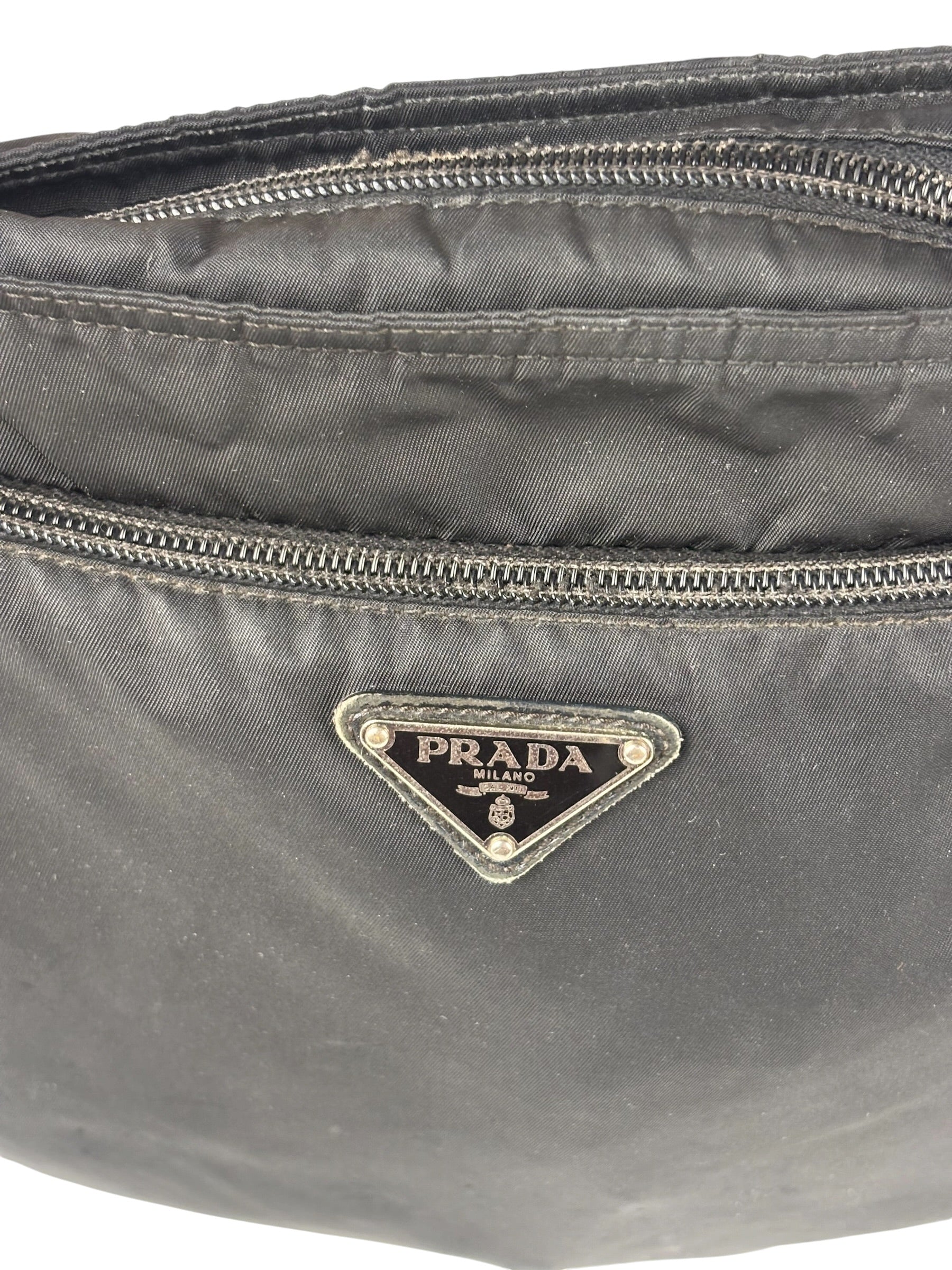 Prada Vintage Black Nylon Crossbody Bag