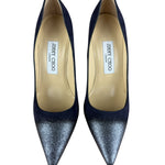 Jimmy Choo Romy Navy Blue Suede Pointed Toe Pumps