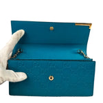 Gucci Turquoise Blue Guccissima Wallet On Chain