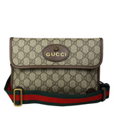 Gucci Vintage Brown Leather Trim Neo Supreme Belt Bag