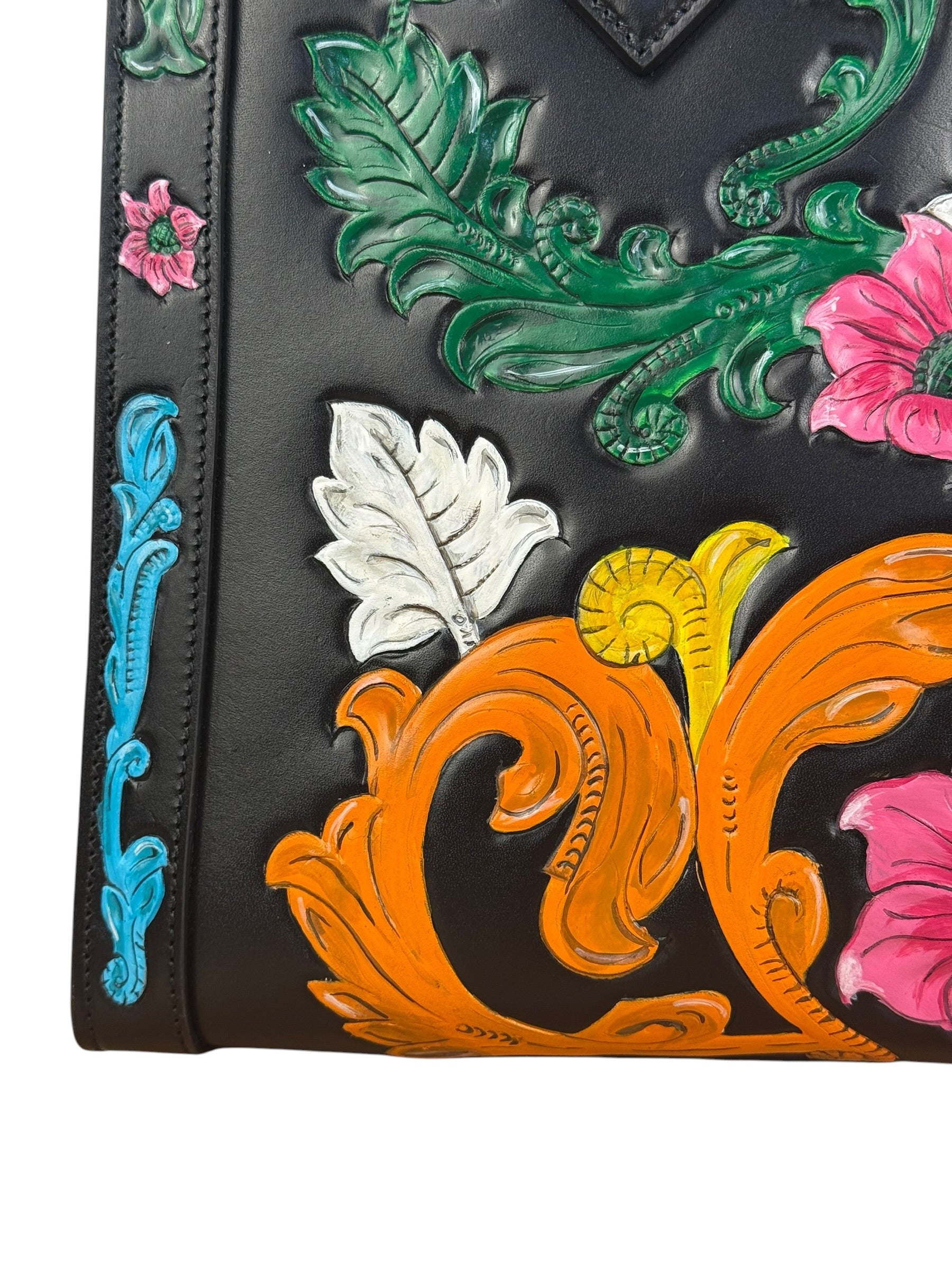 Gucci Black Leather Floral Limited Edition Diana 2Way Tote