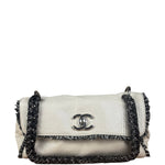 Chanel White Leather Mini Flap Shoulder Bag 1992