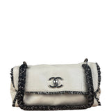 Chanel White Leather Mini Flap Shoulder Bag 1992