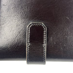 Hermes Vintage Black Box Leather Julia Compact Wallet 1995