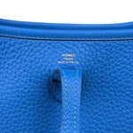 Hermes Bleu Hydra Leather Clemence Cordage Mini Evelyne TMP16