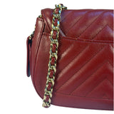 Chanel Burgundy Chevron-Quilted Leather Flap Crossbody 2018