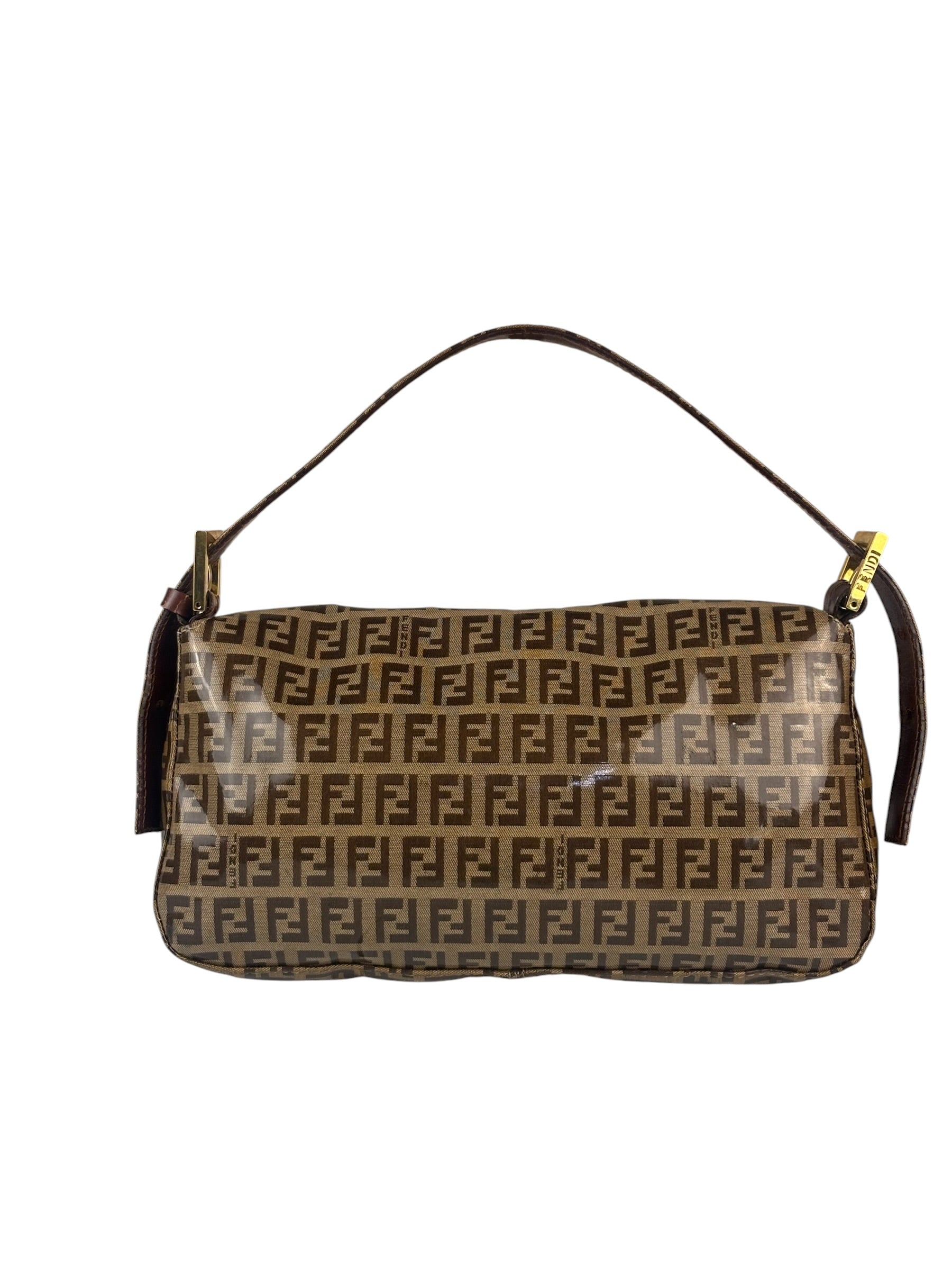 Fendi Brown PVC Zucca Baguette
