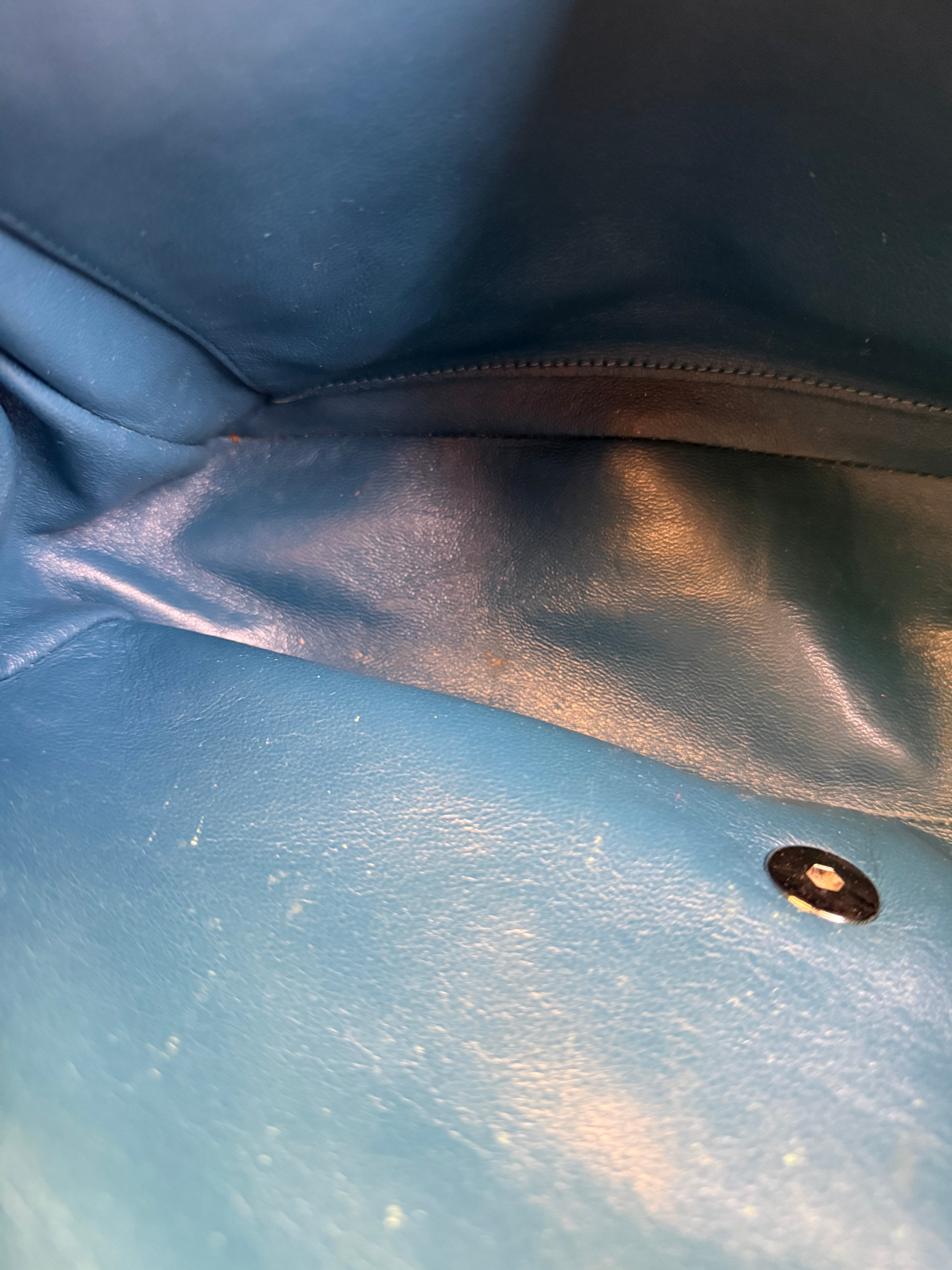 Chanel Teal Blue Jersey Large Flap Bag 2009