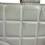 Chanel White Leather Chocolate Bar CC Tote Bag 2002