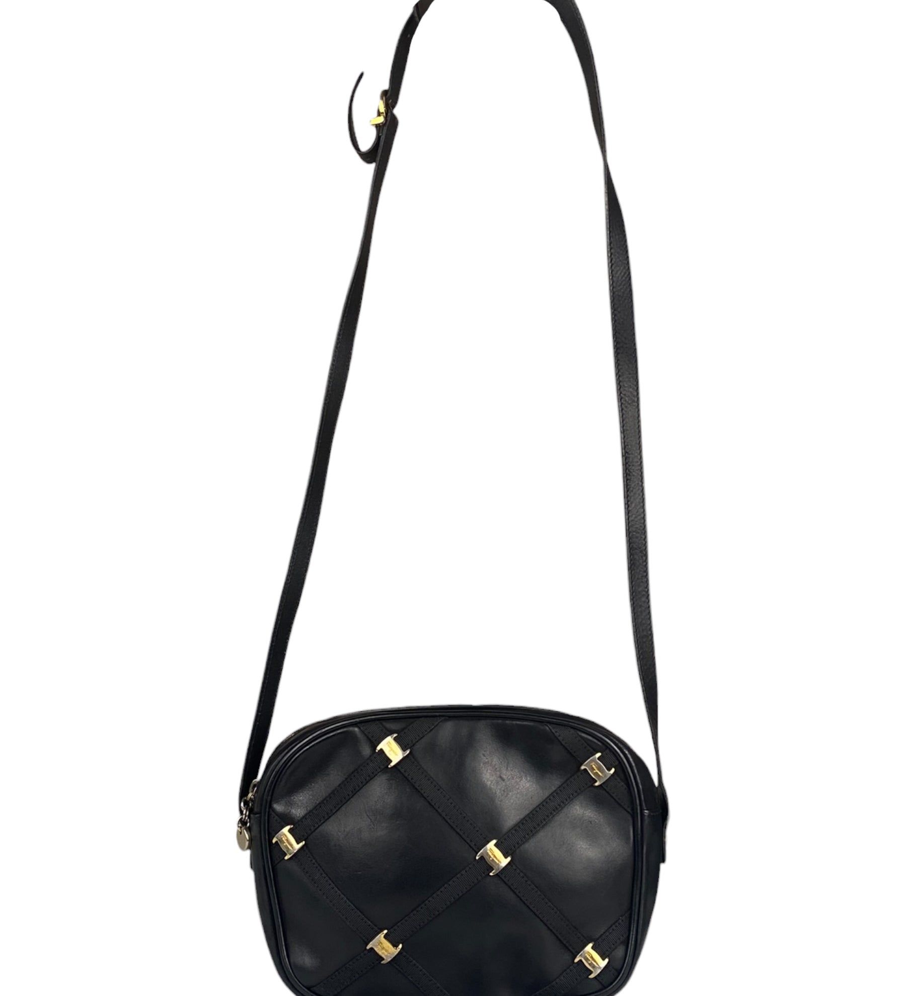 Ferragamo Black Leather Crossbody Bag
