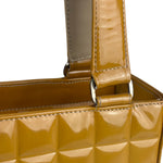 Chanel Vintage Yellow Leather Chocolate Bar Patent Tote Bag 2002