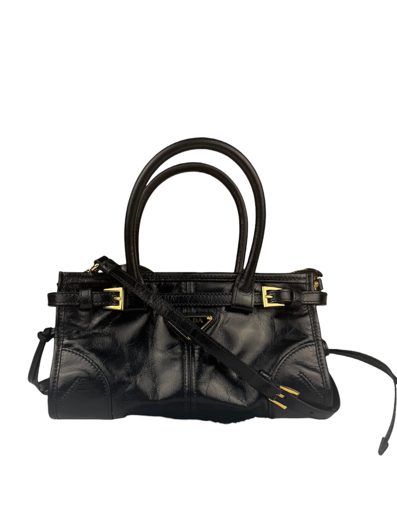 Prada Black Bonnie Calfskin Shoulder Bag