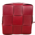 Bottega Veneta Red Leather Cassestte Maxi Intrecciato Bucket Bag