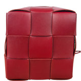 Bottega Veneta Red Leather Cassestte Maxi Intrecciato Bucket Bag
