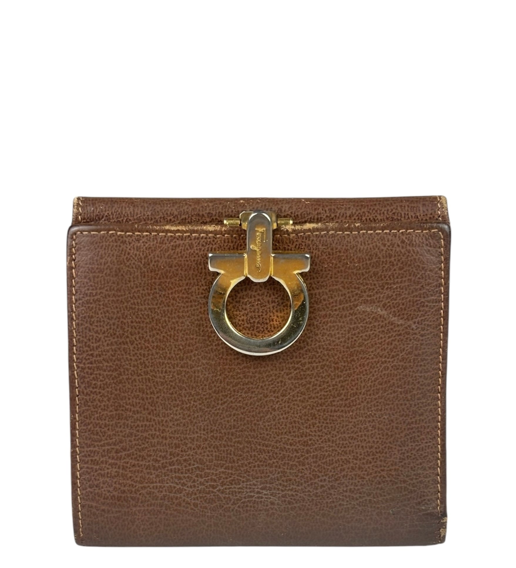 Salvatore Ferragamo Vintage Brown Leather Bifold Wallet