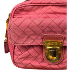 Prada Pink Leather Trim/Synthetic Tessuto Camera Bag