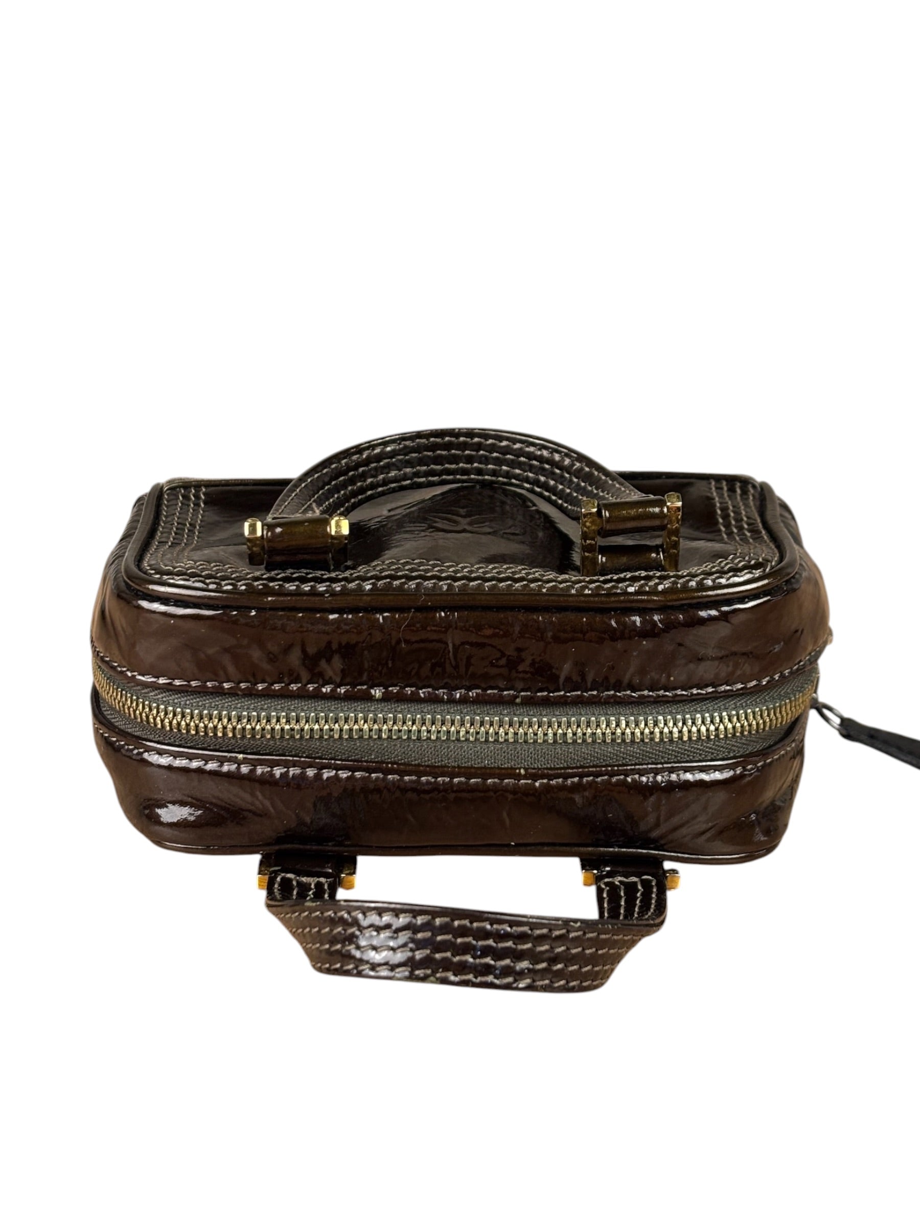 Loewe Metallic Bronze Leather Micro Amazona Mini Handbag