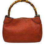 Gucci Orange Pebbled Leather Bamboo Top Handle Hobo Bag