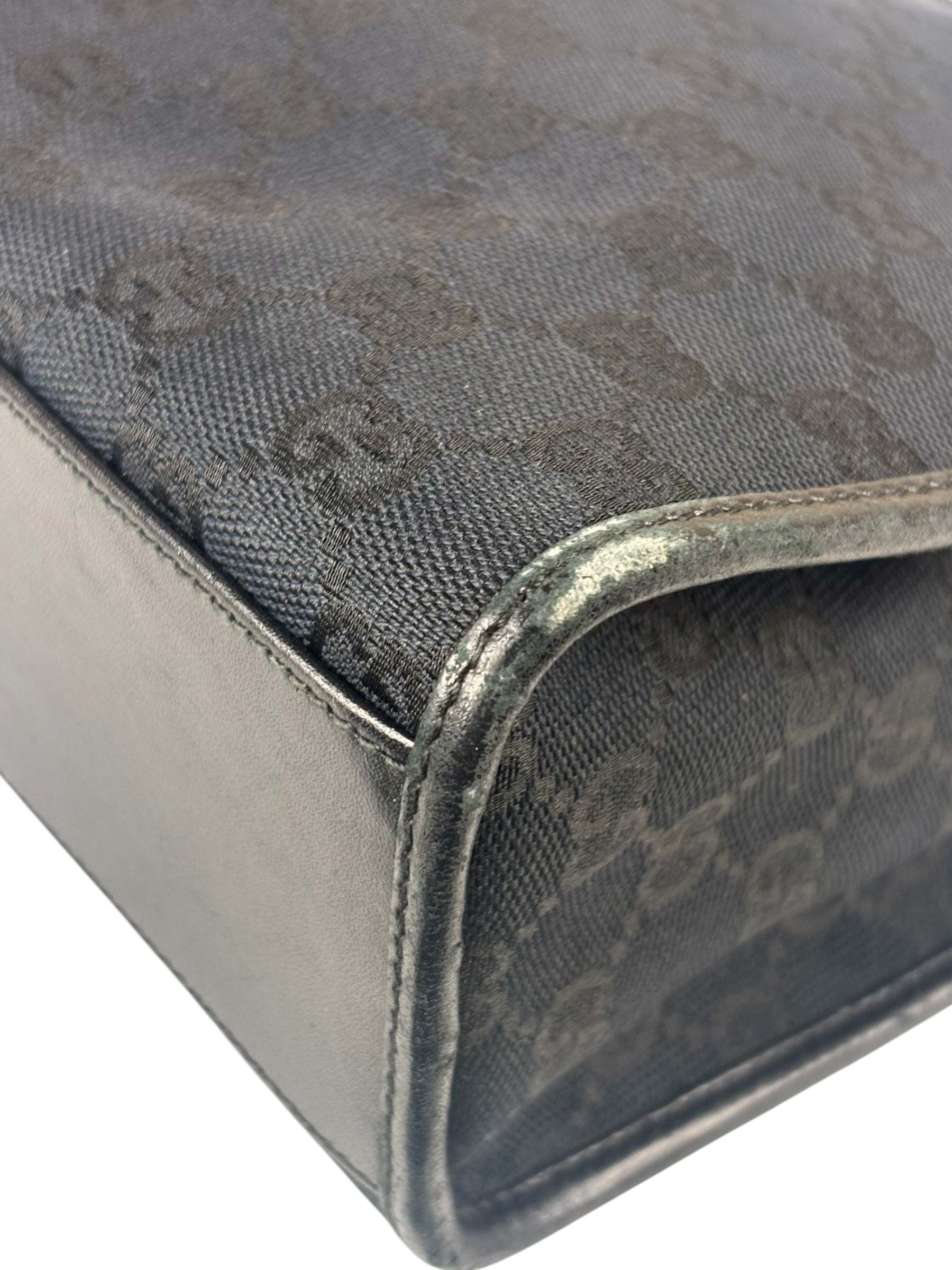 Gucci GG Black Canvas Vintage Jackie Tote Handbag