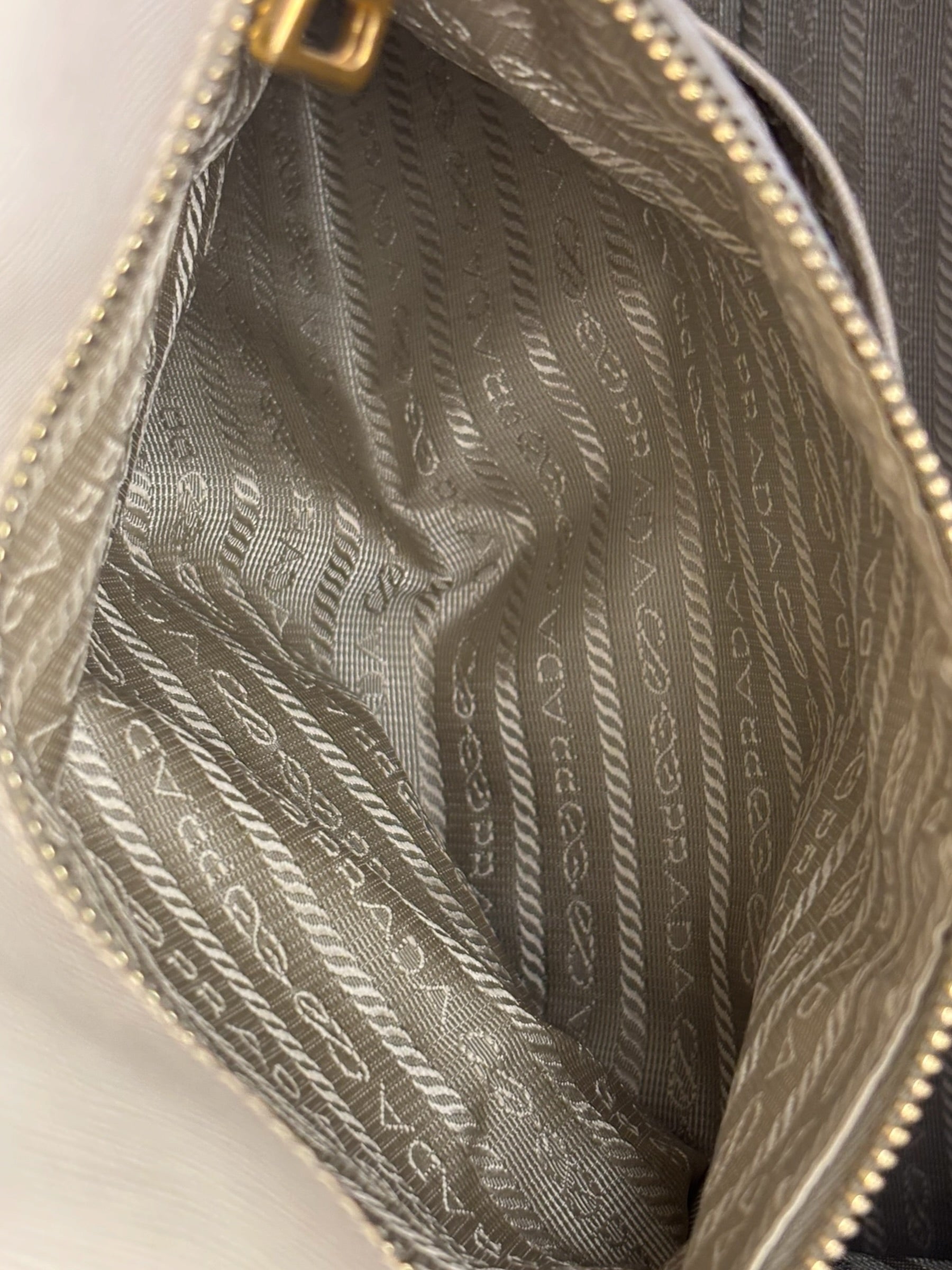 Prada Saffiano Lux Leather Grey 2Way Shopping Bag