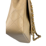 Chanel Vintage Beige Clair Quilted Leather Classic Flap Shoulder Bag 1955