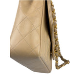 Chanel Vintage Beige Clair Quilted Leather Classic Flap Shoulder Bag 1955