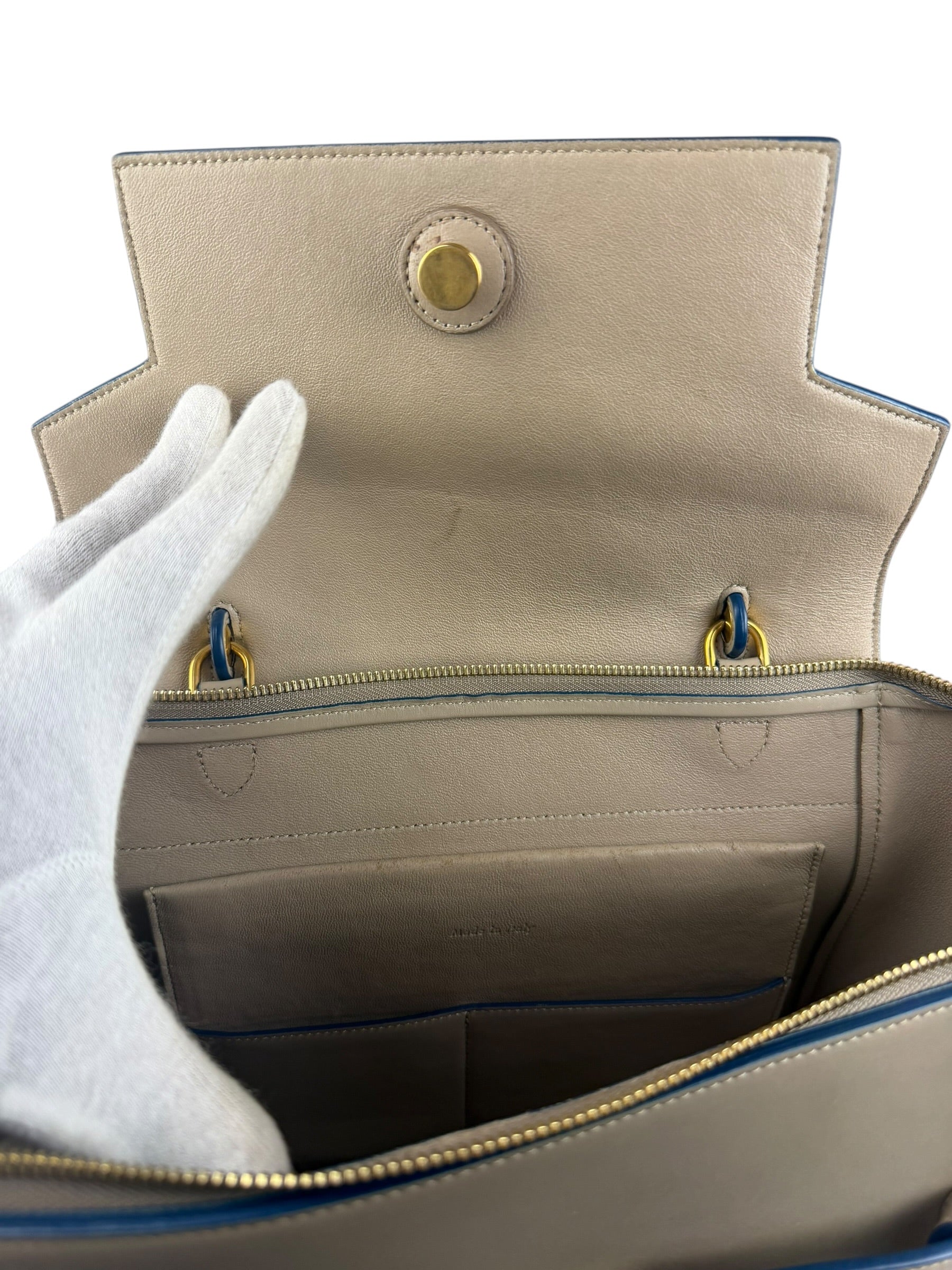 Celine Beige Leather Belt Two Way Bag