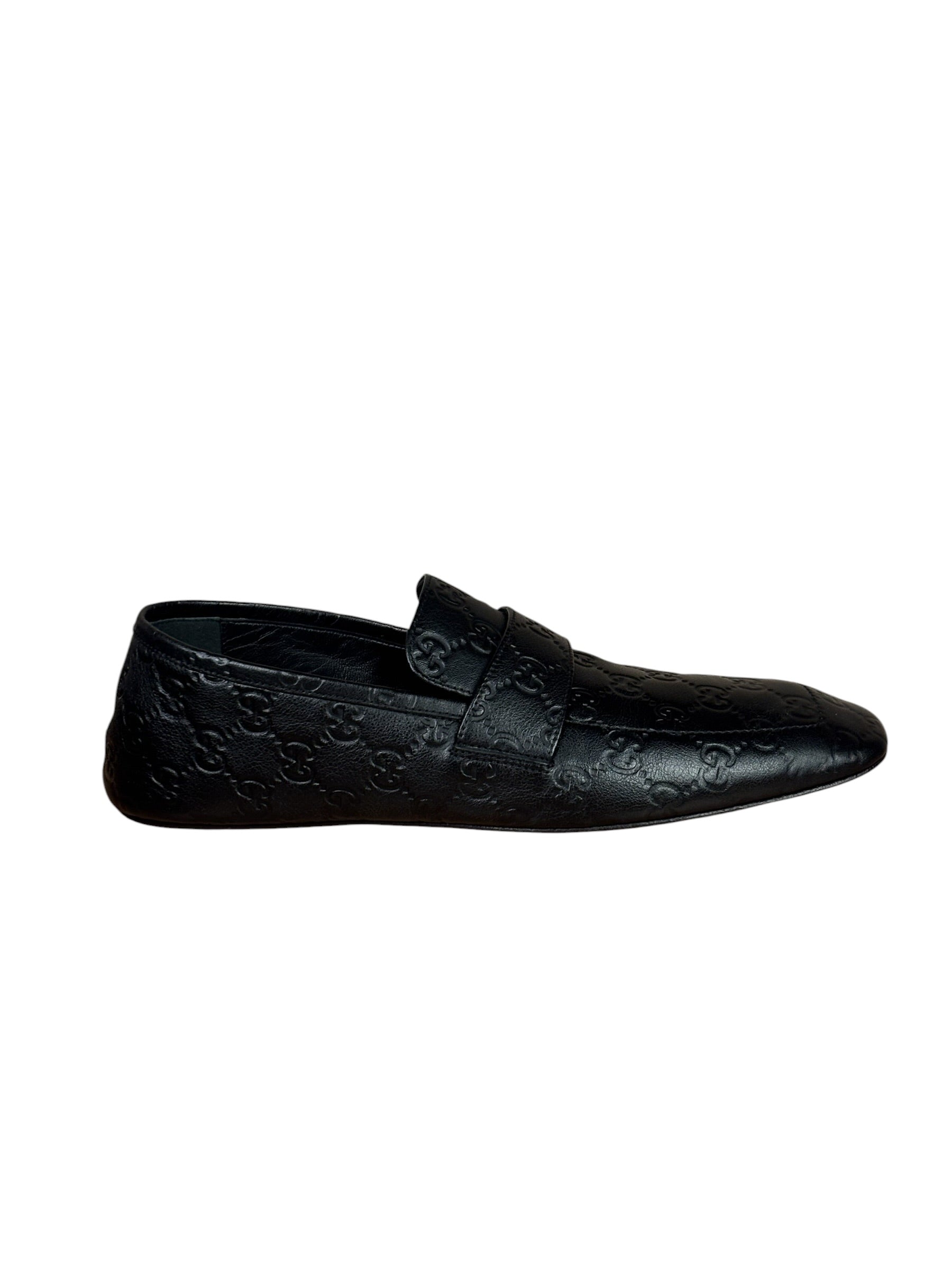 Gucci Black GG Leather Ragazzo Loafers