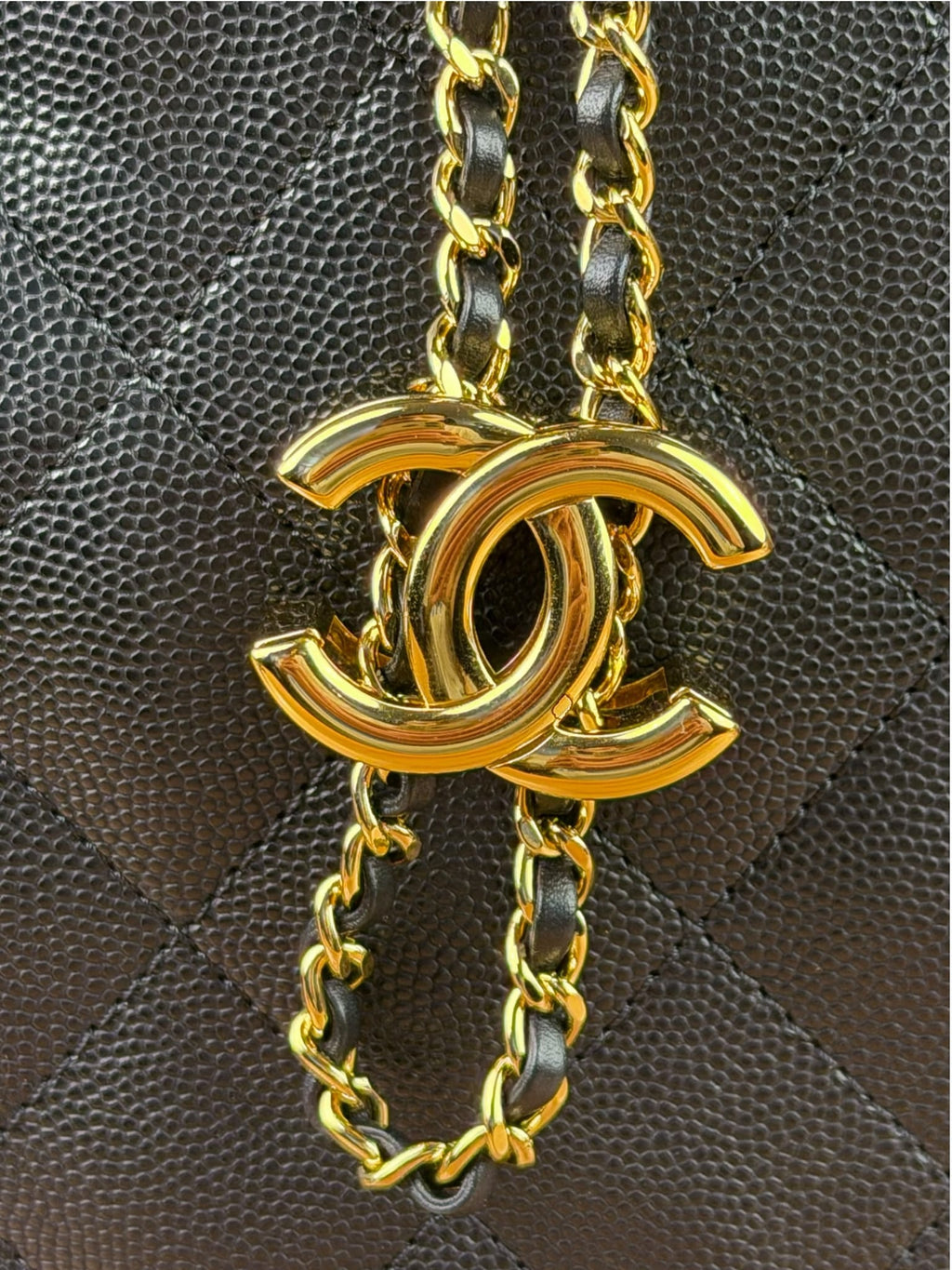 Chanel Medium Black Caviar 25 Hobo Bag