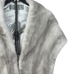 Saga Mink Vintage Grey Fur Tailed Shawl