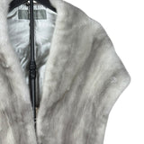 Saga Mink Vintage Grey Fur Tailed Shawl